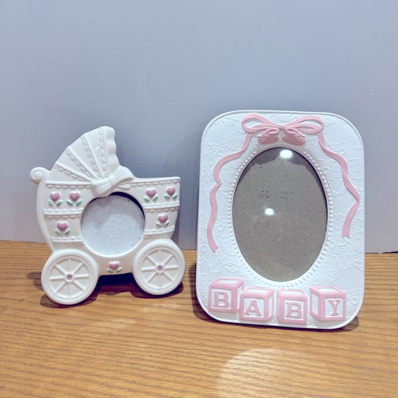 Russ Other - Vintage Baby Frames Russ Berrie 1990s coquette bow and baby carriage